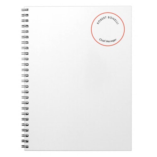 Unique Modern Minimalist Red Black White Curvature Notebook