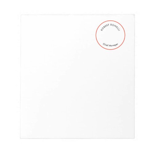 Unique Modern Minimalist Red Black White Curvature Notepad