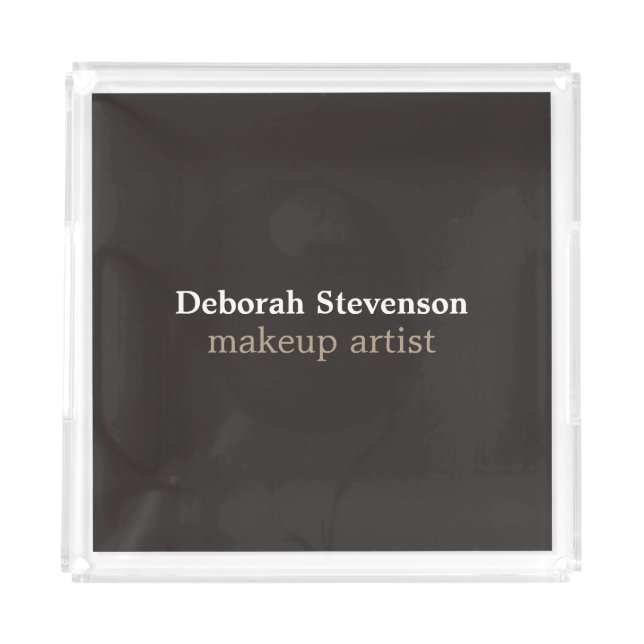 Unique Modern Mnimalist Grey Custom Acrylic Tray (Front)