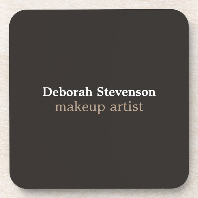 Unique Modern Mnimalist Grey Custom Beverage Coaster (Front)