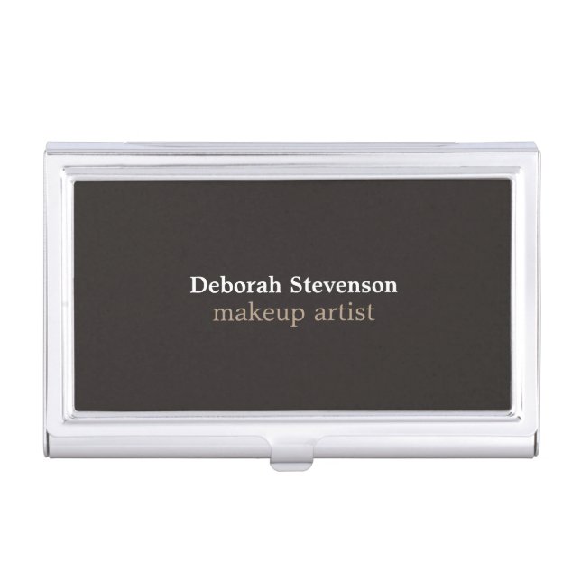 Unique Modern Mnimalist Grey Custom Business Card Case (Front)