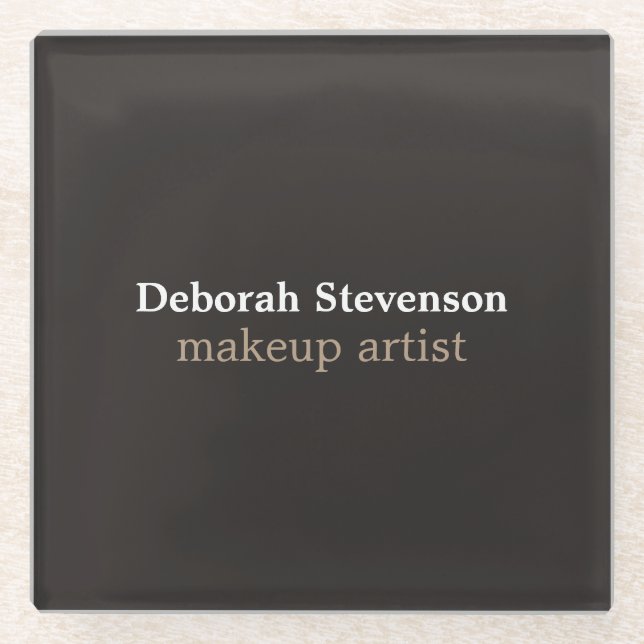 Unique Modern Mnimalist Grey Custom Glass Coaster (Front)