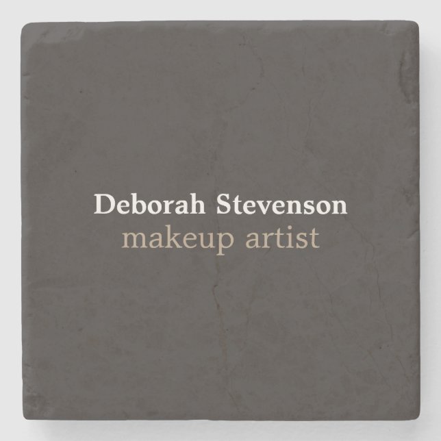 Unique Modern Mnimalist Grey Custom Stone Coaster (Front)