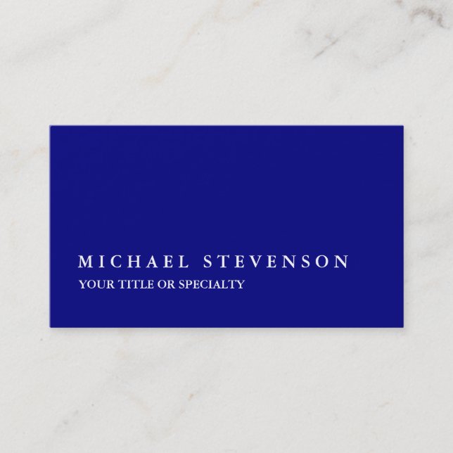 Unique Modern Navy Blue Business Card (Front)