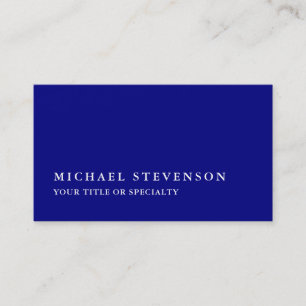 Unique Modern Navy Blue Minimalist Plain Business Card