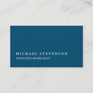 Unique Modern Ocean Blue Minimalist Business Card