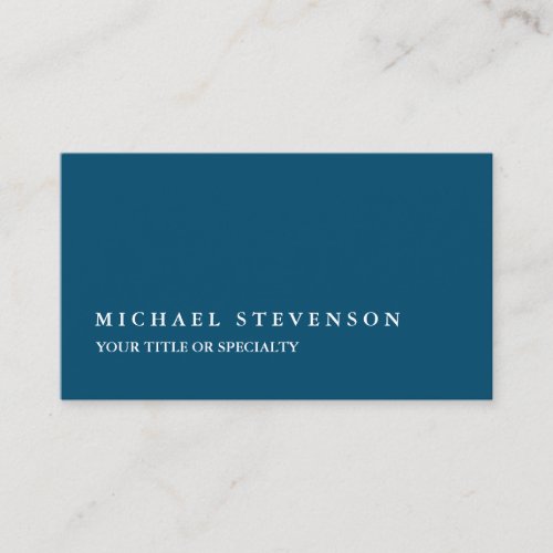 Unique Modern Ocean Blue Minimalist Business Card