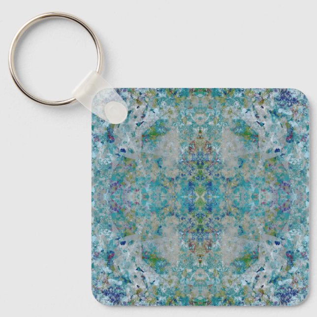 Unique Modern One Of A Kind Abstract Art Design Keychain (Front)