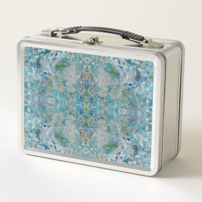 Unique Modern One Of A Kind Abstract Art Design Metal Lunch Box (Front)