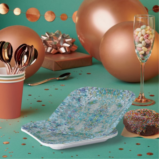 Unique Modern One Of A Kind Abstract Art Design Paper Plates (Multi)