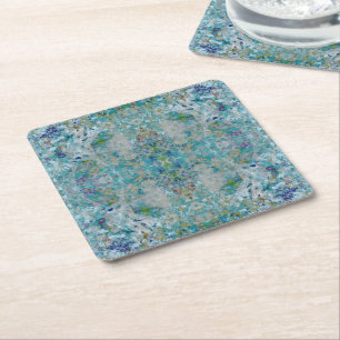 Unique Modern One Of A Kind Abstract Art Design Square Paper Coaster