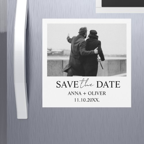 Unique Modern One Photo Script Cute Save the Date  Magnetic Invitation
