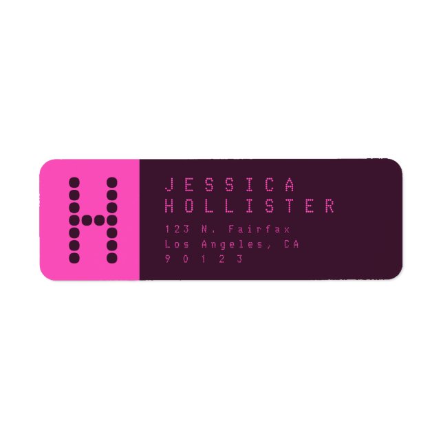 Unique Modern | Pink & Deep Purple Return Address Label (Front)