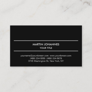 Unique Modern Plain Black White Business Card
