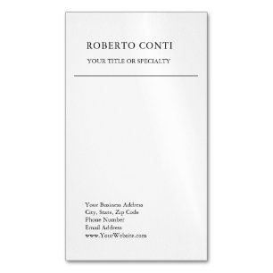 Unique Modern Plain Minimalist Business Card Magnet