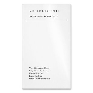 Unique Modern Plain Minimalist Business Card Magnet