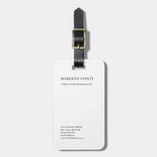 Unique Modern Plain Minimalist Luggage Tag