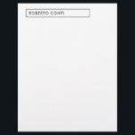 Unique Modern Plain Minimalist Name Letterhead<br><div class="desc">Exclusive Modern Professional Simple Templates.</div>