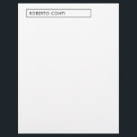 Unique Modern Plain Minimalist Name Letterhead<br><div class="desc">Exclusive Modern Professional Simple Templates.</div>