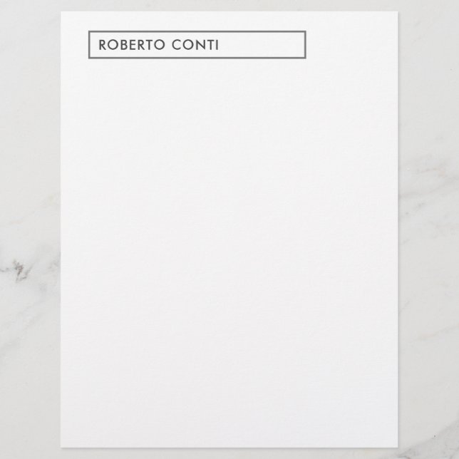 Unique Modern Plain Minimalist Name Letterhead (Front)