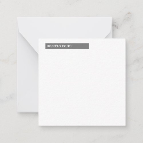 Unique Modern Plain Minimalist Name Note Card