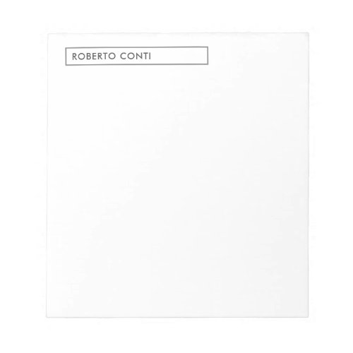 Unique Modern Plain Minimalist Name Notepad
