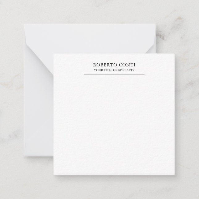 Unique Modern Plain Minimalist Note Card (Front)