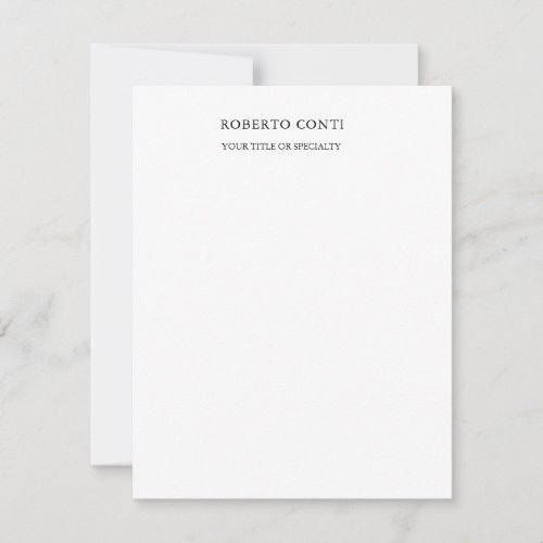 Unique Modern Plain Minimalist Note Card