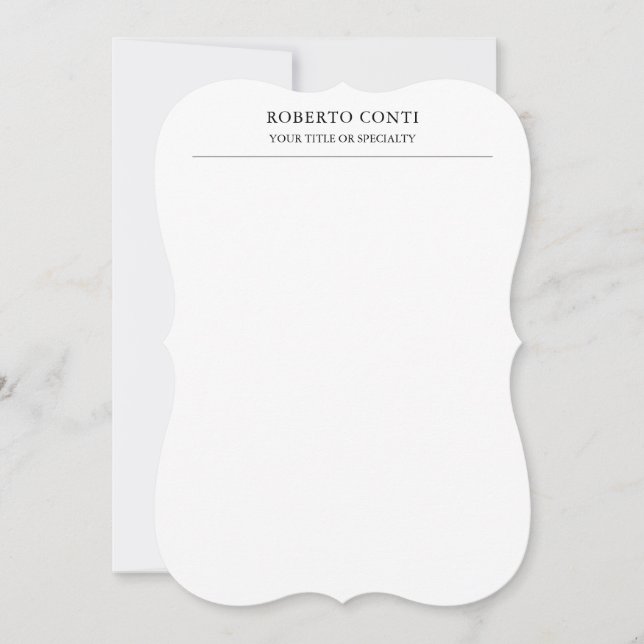 Unique Modern Plain Minimalist Note Card (Front)