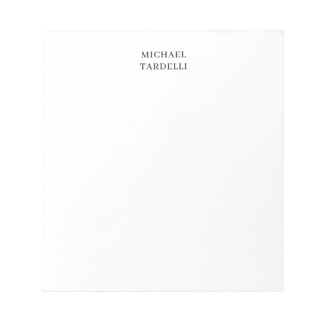 Unique Modern Plain Minimalist Notepad (Front)