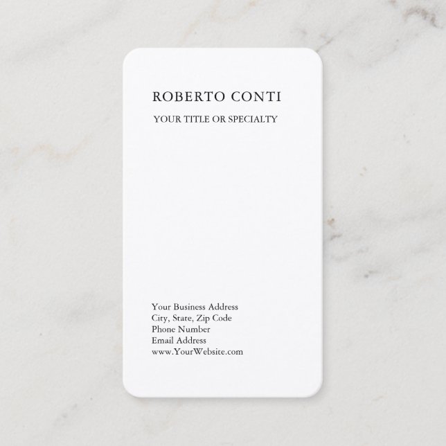 Unique Modern Plain Minimalist Premium Silk Business Card (Front)
