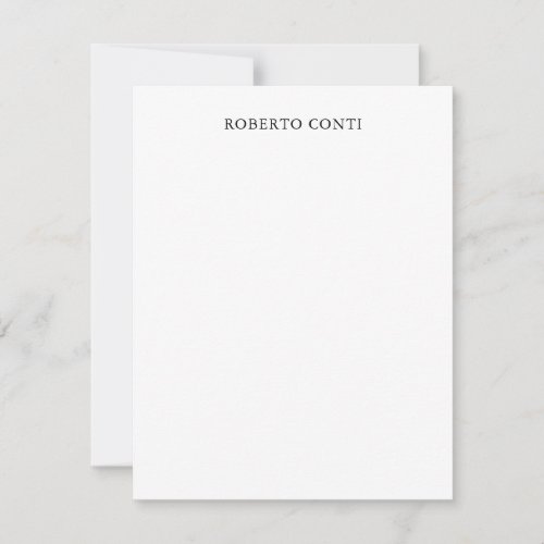 Unique Modern Plain Minimalist Your Name Note Card
