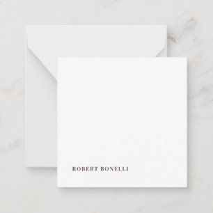 Unique Modern Plain Your Name Minimalist Note Card
