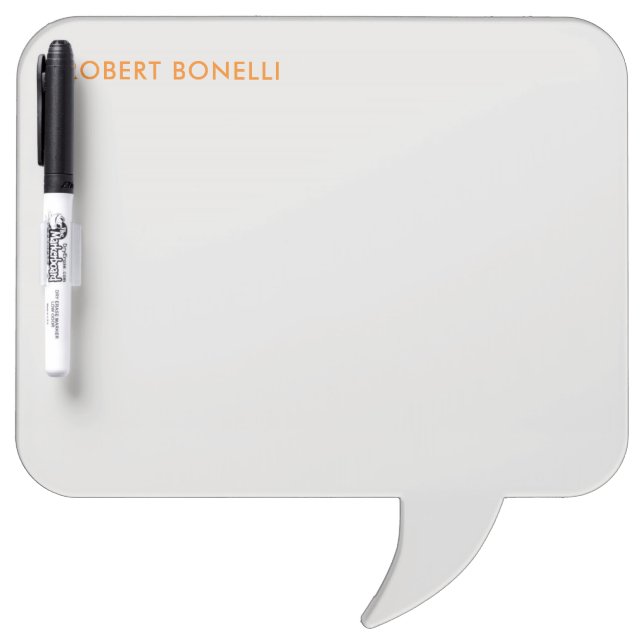 Unique Modern Platinum Grey Minimalist Add Name Dry Erase Board (Front)