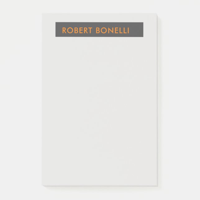 Unique Modern Platinum Grey Minimalist Big Post-it Notes (Front)