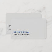 Unique Modern Platinum Grey Minimalist Business Card (Front/Back)