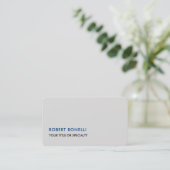 Unique Modern Platinum Grey Minimalist Business Card (Standing Front)