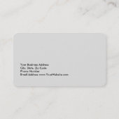 Unique Modern Platinum Grey Minimalist Business Card (Back)