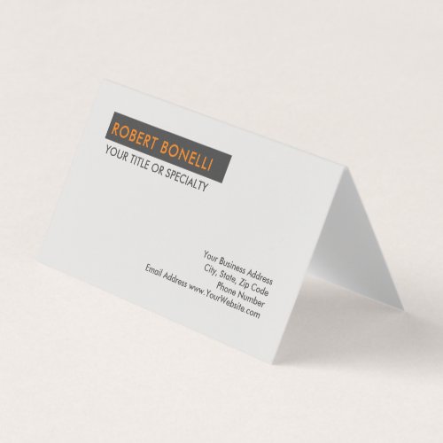 Unique Modern Platinum Grey Minimalist Business Card