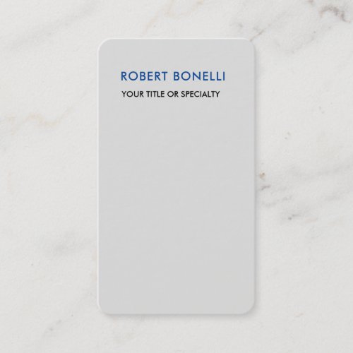 Unique Modern Platinum Grey Minimalist  Business Card