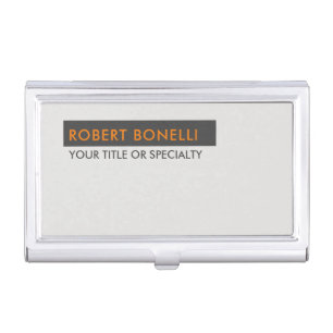 Unique Modern Platinum Grey Minimalist Business Card Case