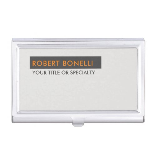 Unique Modern Platinum Grey Minimalist Business Card Case