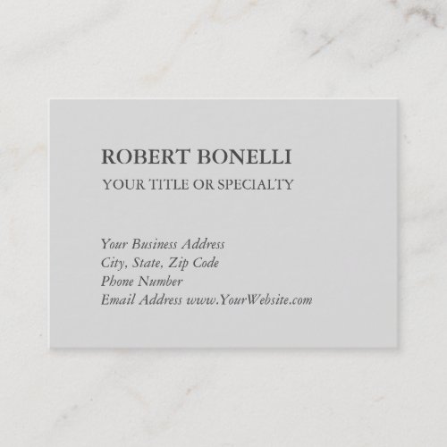 Unique Modern Platinum Grey Stylish Minimalist Business Card