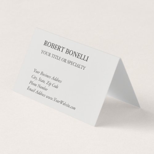 Unique Modern Platinum Grey Stylish Minimalist Business Card