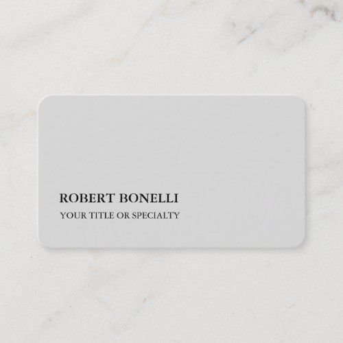 Unique Modern Platinum Grey Stylish Minimalist Business Card