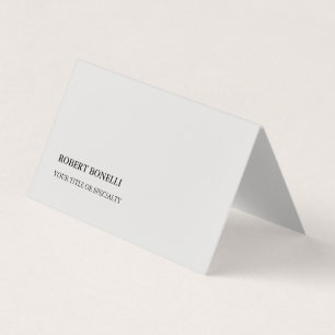 Unique Modern Platinum Grey Stylish Minimalist Business Card