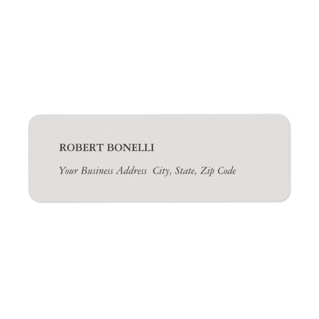 Unique Modern Platinum Grey Stylish Minimalist Label (Front)