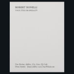 Unique Modern Platinum Grey Stylish Minimalist Letterhead<br><div class="desc">Exclusive Modern Professional Simple Templates.</div>
