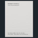 Unique Modern Platinum Grey Stylish Minimalist Letterhead<br><div class="desc">Exclusive Modern Professional Simple Templates.</div>