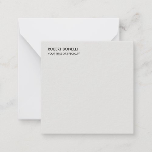 Unique Modern Platinum Grey Stylish Minimalist Note Card